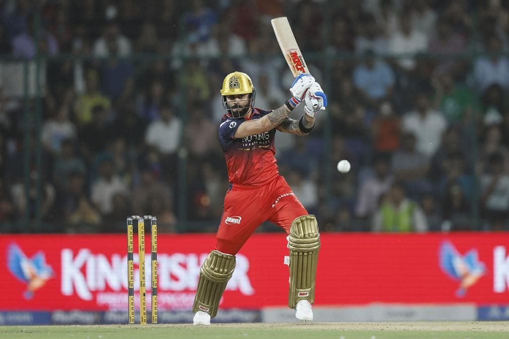 Virat Kohli bats during Royal Challengers Bengaluru chase against Delhi Capitals